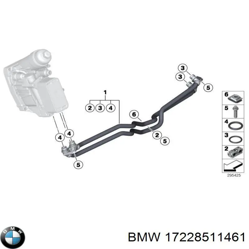 17228511461 BMW Vedante anular de tubo de esfriamento da Caixa Automática de Mudança