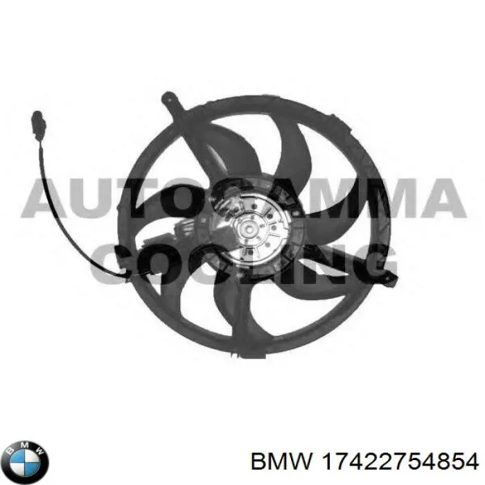 Compre 17422754854 BMW Difusor do radiador de esfriamento, montado com motor e roda de aletas