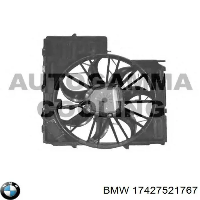 Compre 17427521767 BMW Difusor do radiador de esfriamento, montado com motor e roda de aletas