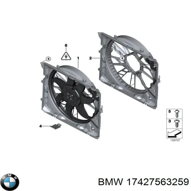 Difusor do radiador de esfriamento, montado com motor e roda de aletas BMW 17427563259 preço, a partir de 119,18 USD