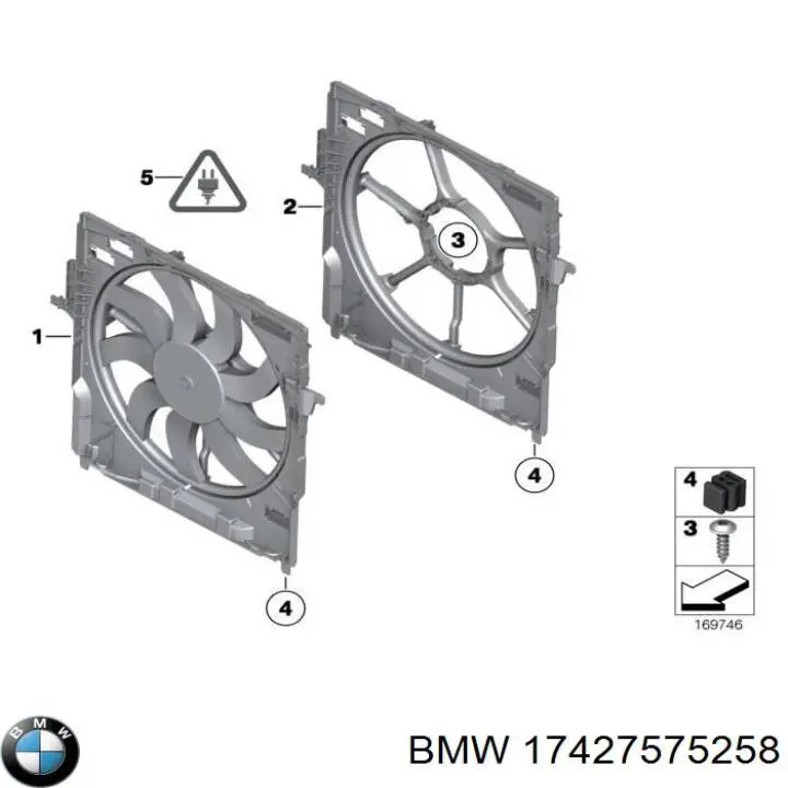 Compre 17117611348 BMW Difusor do radiador de esfriamento