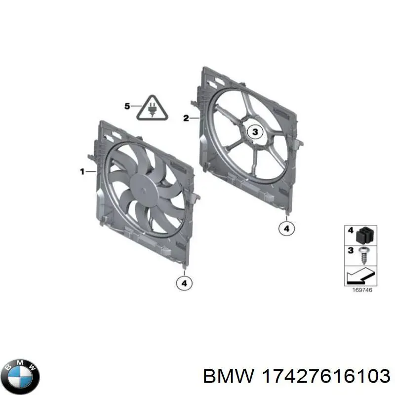 Difusor do radiador de esfriamento, montado com motor e roda de aletas BMW 17427616103 preço, a partir de 265,11 USD