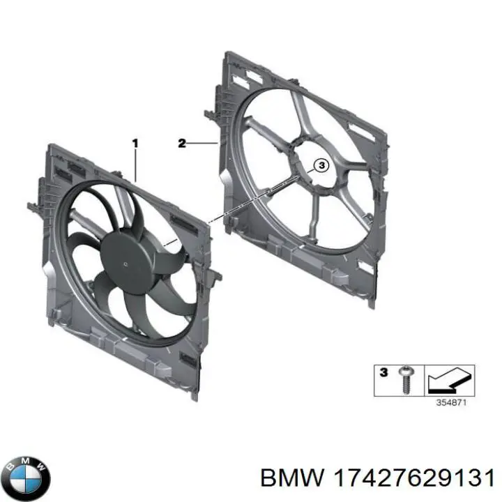 17427629131 BMW Difusor do radiador de esfriamento