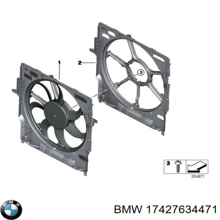 47844 NRF Ventilador elétrico de esfriamento montado (motor + roda de aletas)