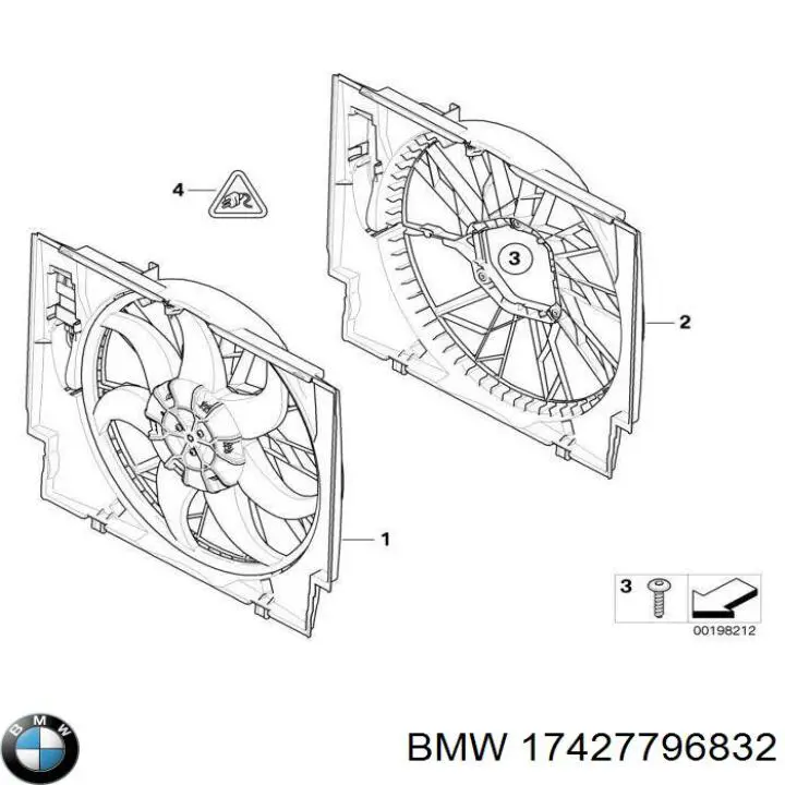 Difusor do radiador de esfriamento, montado com motor e roda de aletas BMW 17427796832 preço, a partir de 202,61 USD