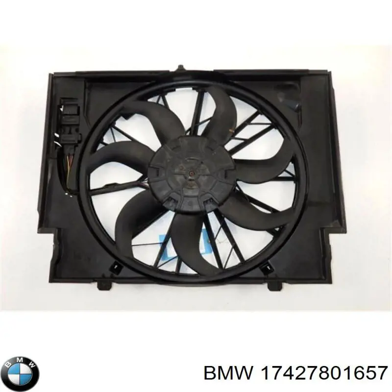 Compre 17427801657 BMW Difusor do radiador de esfriamento, montado com motor e roda de aletas