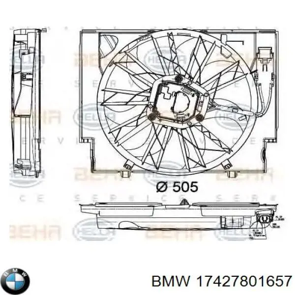 Difusor do radiador de esfriamento, montado com motor e roda de aletas BMW 17427801657 preço, a partir de 178,77 USD