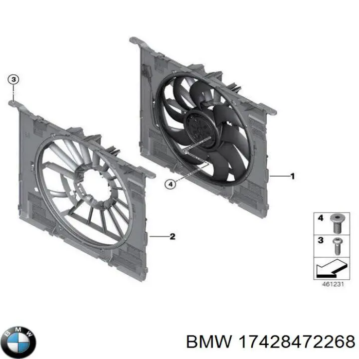 Difusor do radiador de esfriamento, montado com motor e roda de aletas BMW 17428472268 preço, a partir de 660,60 USD