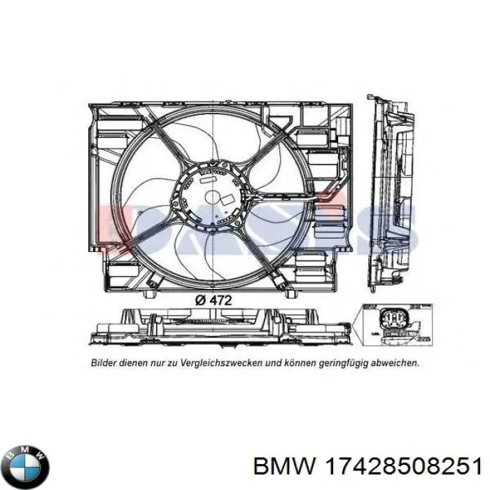 Difusor do radiador de esfriamento, montado com motor e roda de aletas BMW 17428508251 preço, a partir de 202,61 USD