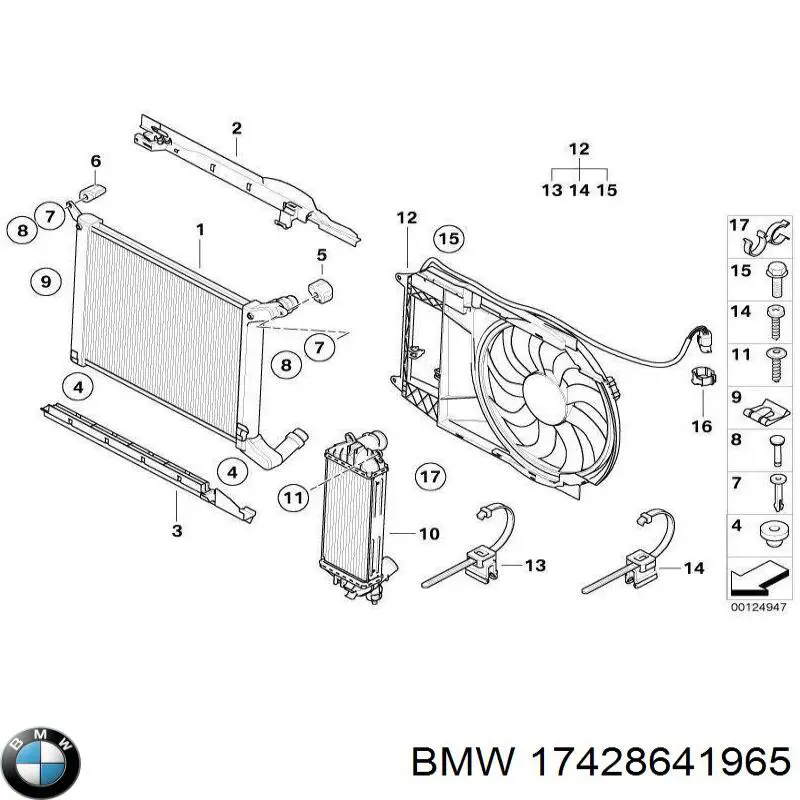 Difusor do radiador de esfriamento, montado com motor e roda de aletas BMW 17428641965 preço, a partir de 391,49 USD