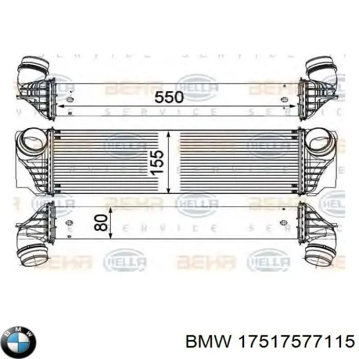 17517577115 BMW Radiador de intercooler