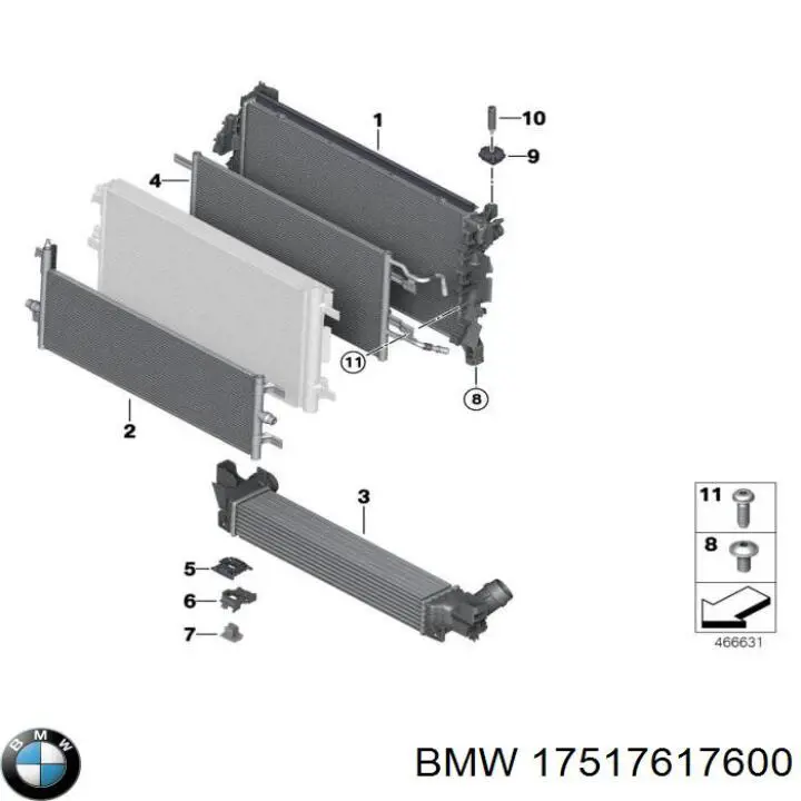 Radiador de intercooler BMW 17517617600 preço, a partir de 293,67 USD