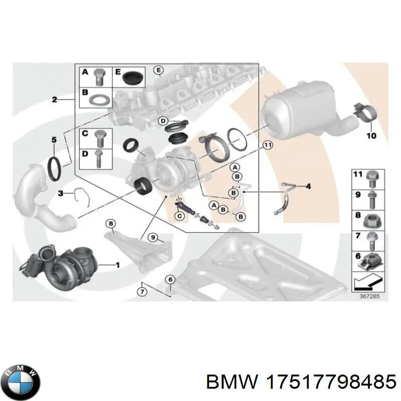 17517798485 BMW Braçadeira de cano derivado de intercooler
