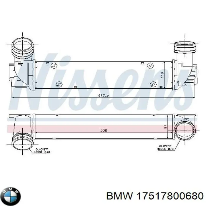 Radiador de intercooler BMW 17517800680 preço, a partir de 144,01 USD