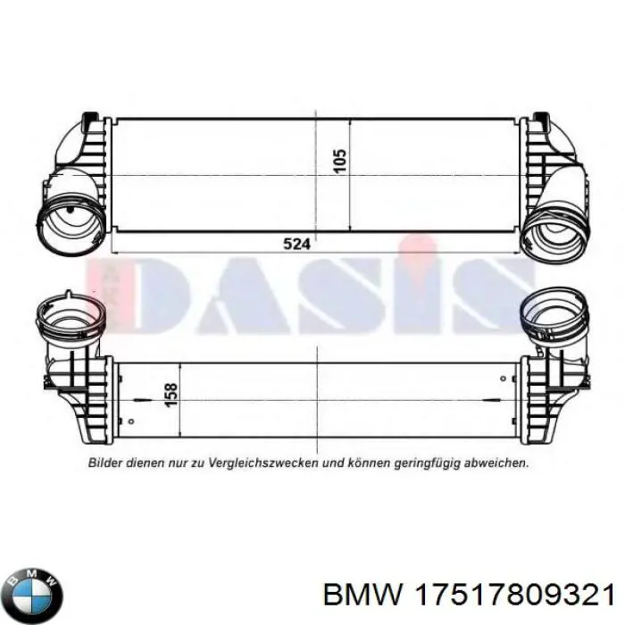 Radiador de intercooler BMW 17517809321 preço, a partir de 173,66 USD
