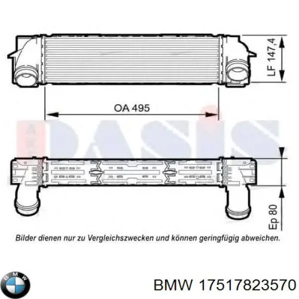 Compre 17517823570 BMW Radiador de intercooler