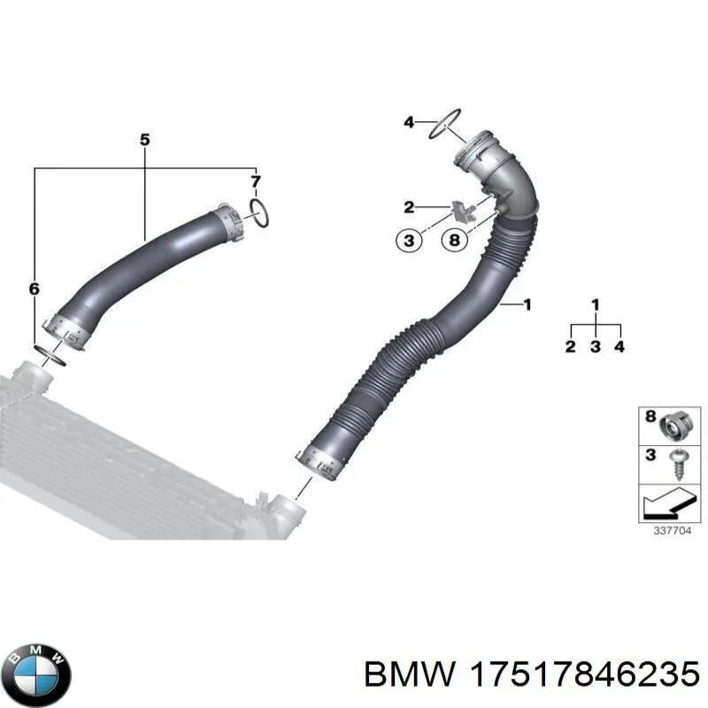17517846235 BMW Radiador de intercooler