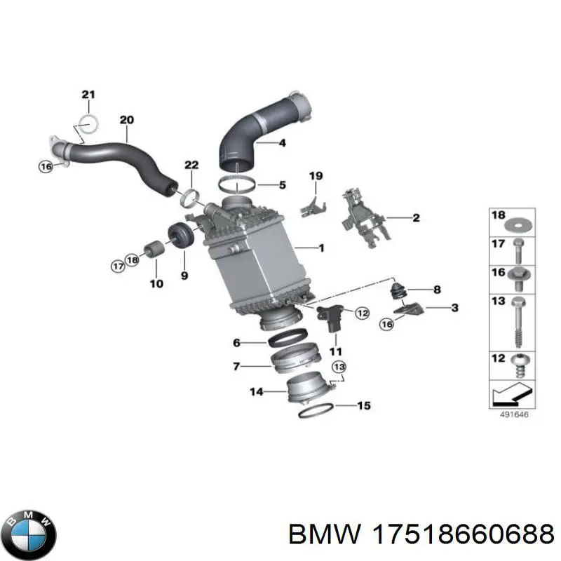 17518660688 BMW Radiador de intercooler