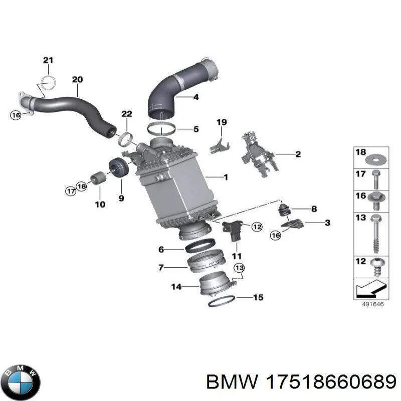 17518660689 BMW Radiador de intercooler
