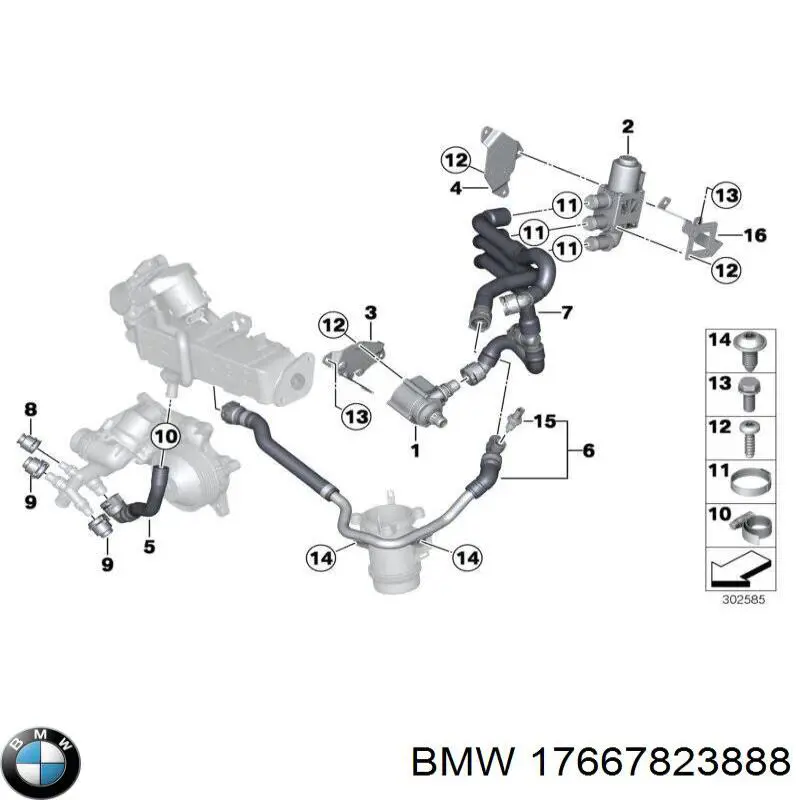 Válvula de regulação do fluido de esfriamento BMW 17667823888 preço, a partir de 168,31 USD