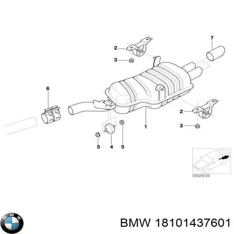 Silenciador, parte traseira BMW 18101437601 preço, a partir de 142,31 USD