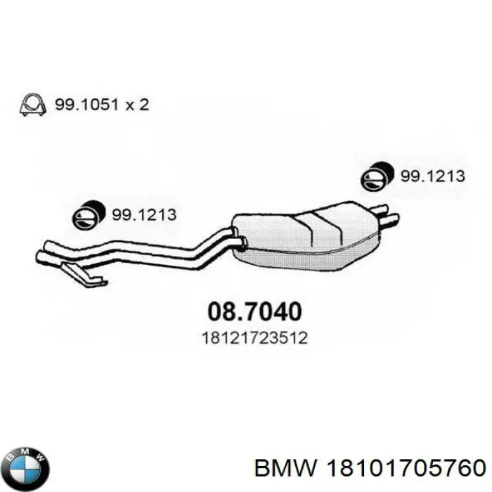 Silenciador, parte traseira BMW 18101705760 preço, a partir de 196,92 USD