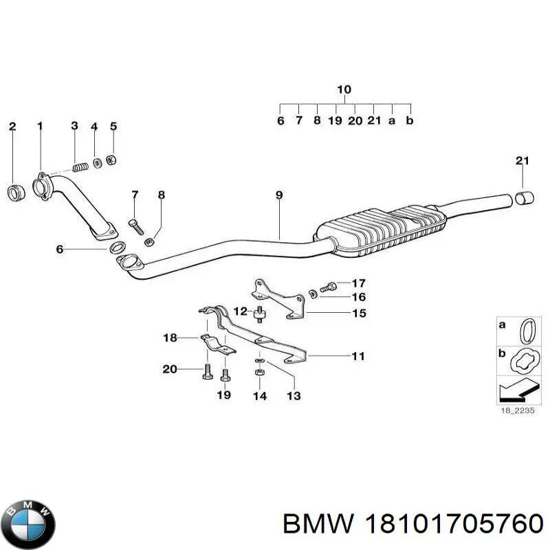 Compre 18101705760 BMW Silenciador, parte traseira