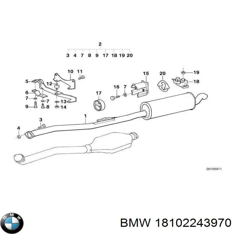 Silenciador, parte traseira BMW 18102243970 preço, a partir de 105,80 USD
