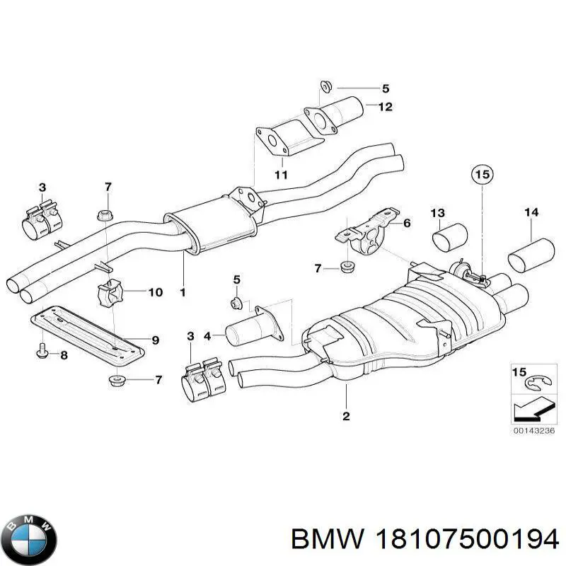 Compre 18107500194 BMW Bocal para o silenciador