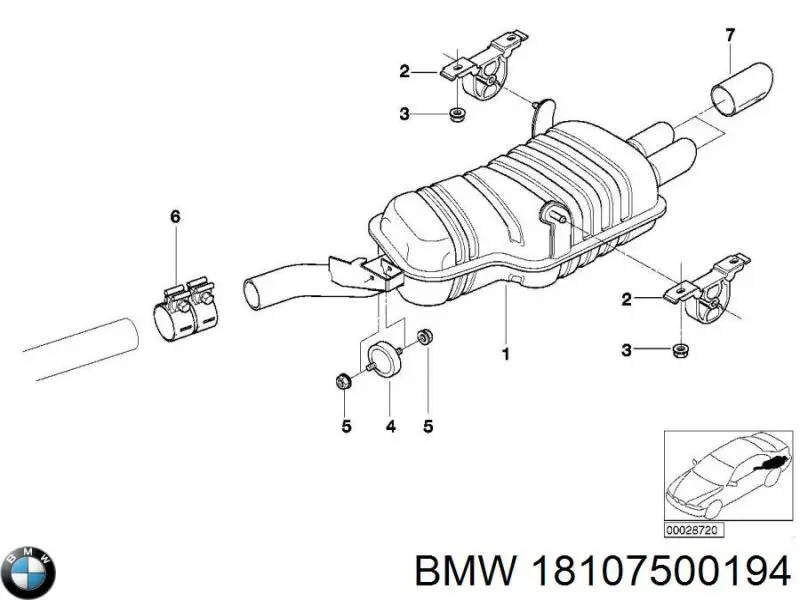 Bocal para o silenciador BMW 18107500194 preço, a partir de 106,47 USD