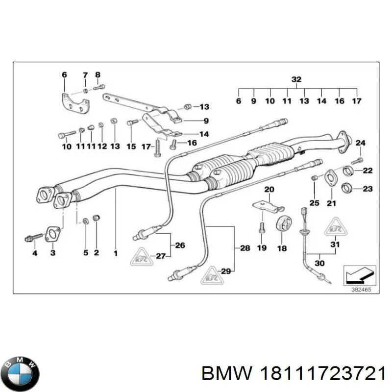 18111723721 BMW Vedante de tubo de admissão do silenciador