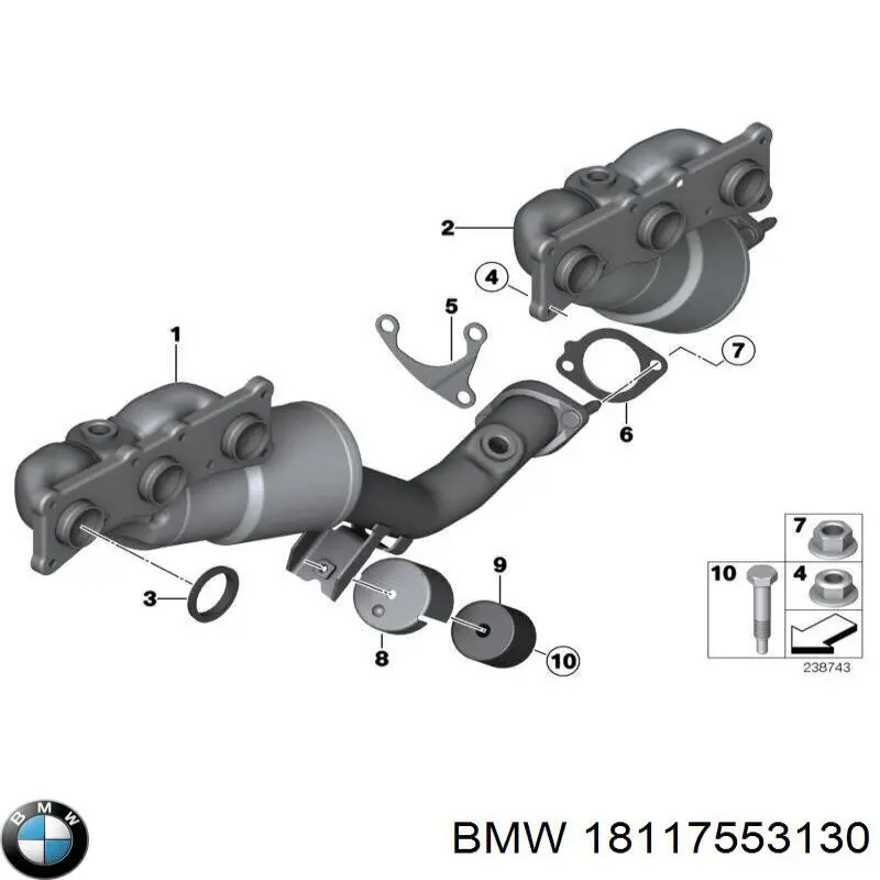 Compre 18117553130 BMW Vedante de tubo de admissão do silenciador