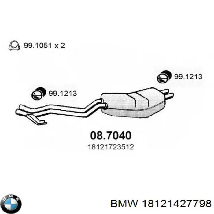 Silenciador, parte traseira BMW 18121427798 preço, a partir de 196,92 USD