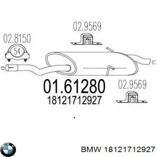 Compre 18121712927 BMW Silenciador, parte traseira