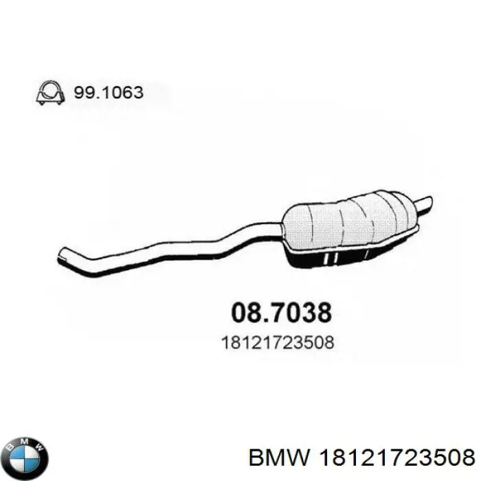 Silenciador, parte traseira BMW 18121723508 preço, a partir de 170,41 USD