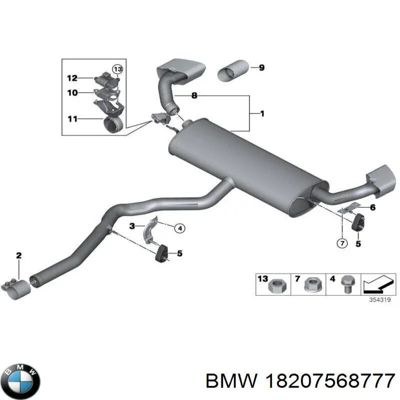 Braçadeira do silenciador traseira BMW 18207568777 preço, a partir de 52,45 USD