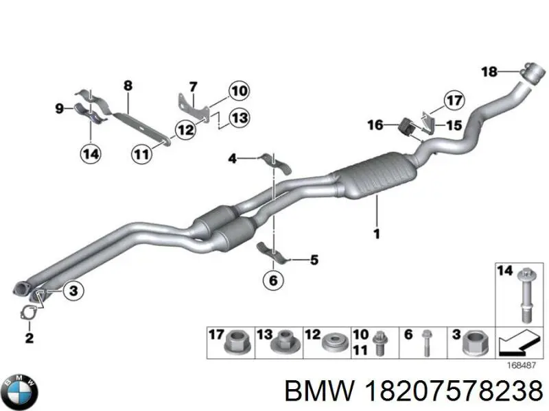 Braçadeira do silenciador traseira BMW 18207578238 preço, a partir de 7,06 USD