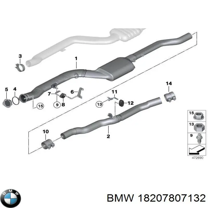 Coxim de fixação do silenciador BMW 18308513515