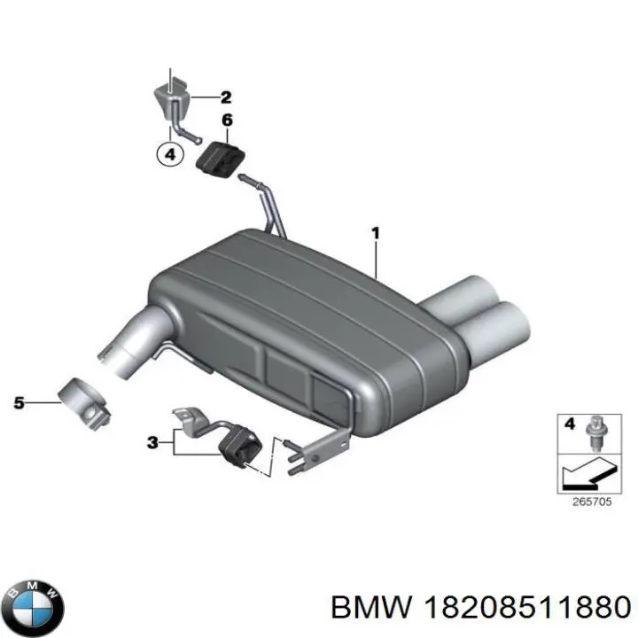 18208511880 BMW Braçadeira do silenciador traseira