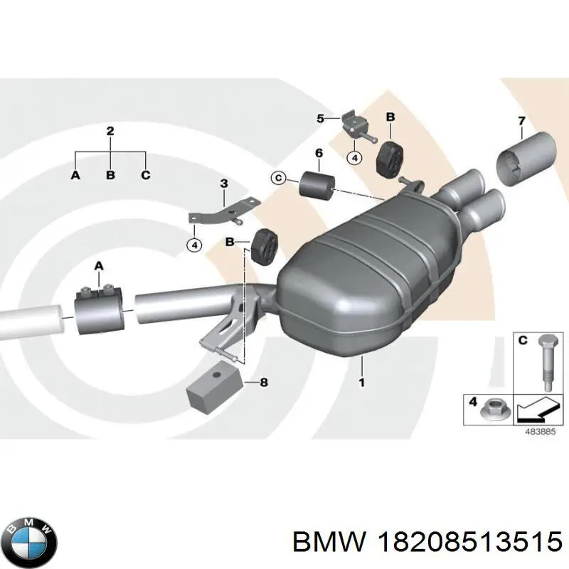 Coxim de fixação do silenciador BMW 18308513515 preço, a partir de 4,01 USD