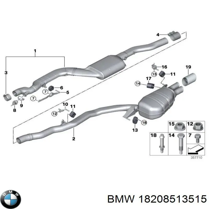 Compre 18208513515 BMW Coxim de fixação do silenciador