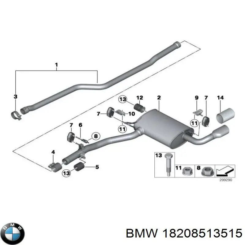 18308513515 BMW Coxim de fixação do silenciador