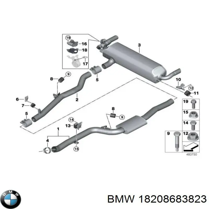 18208683823 BMW Consola de tubo de admissão do silenciador