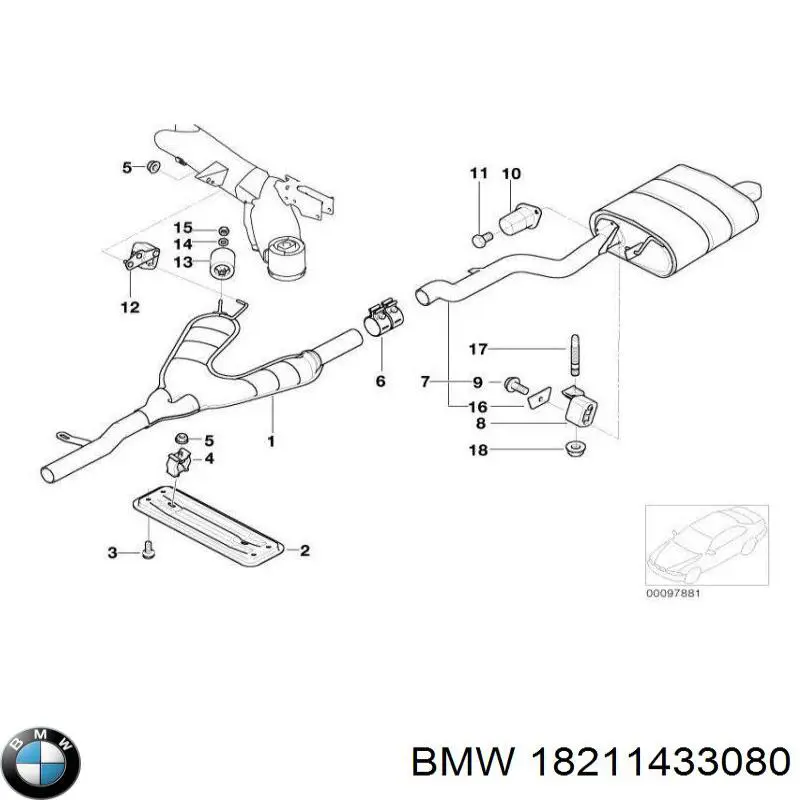 Compre 037641 Peugeot/Citroen Prego de tubo coletor de escape