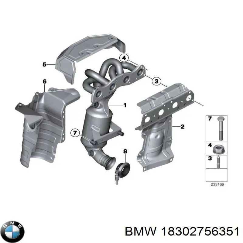 Compre 18302756351 BMW Braçadeira de união de tubo coletor de escape