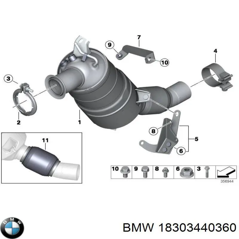 18303440360 BMW Filtro de partículas do sistema dos gases de escape