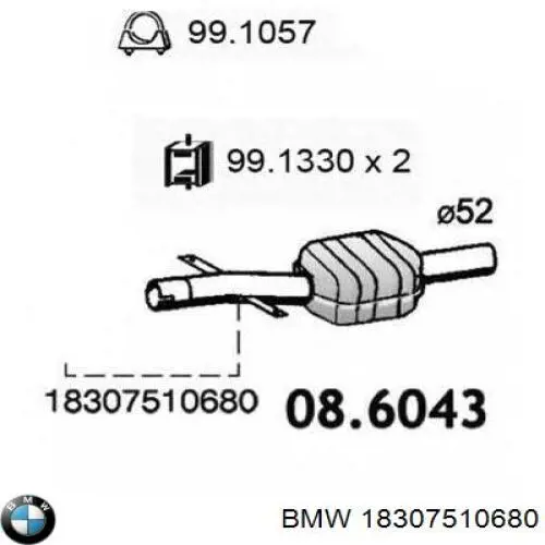 18307510680 BMW Convertidor - catalisador