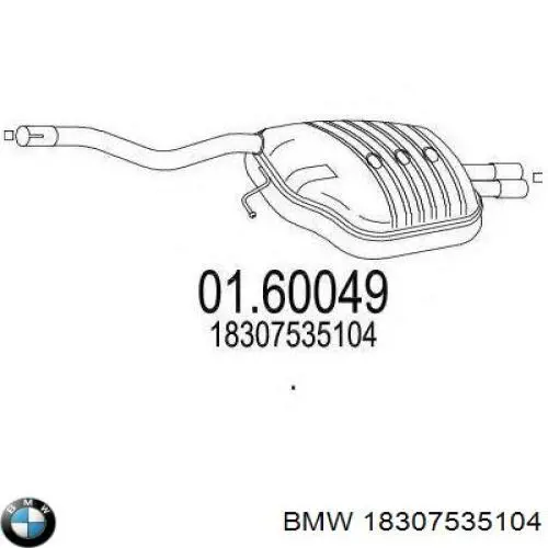 Compre 18307535104 BMW Silenciador, parte traseira