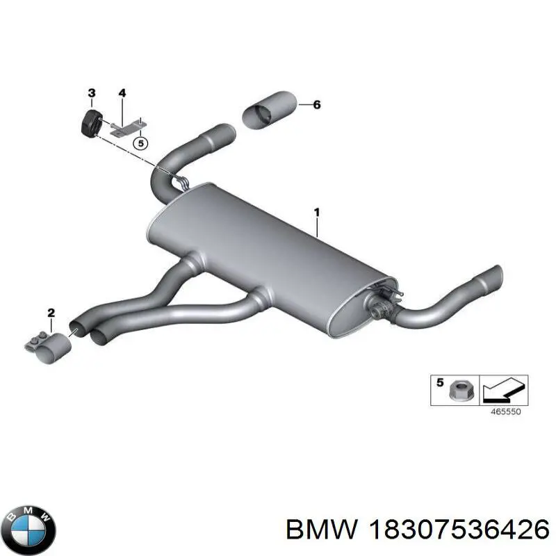 Compre 18307536426 BMW Braçadeira do silenciador traseira
