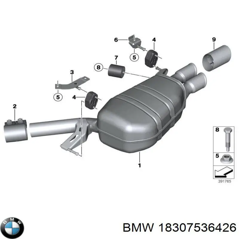 Braçadeira do silenciador traseira BMW 18307536426 preço, a partir de 16,32 USD